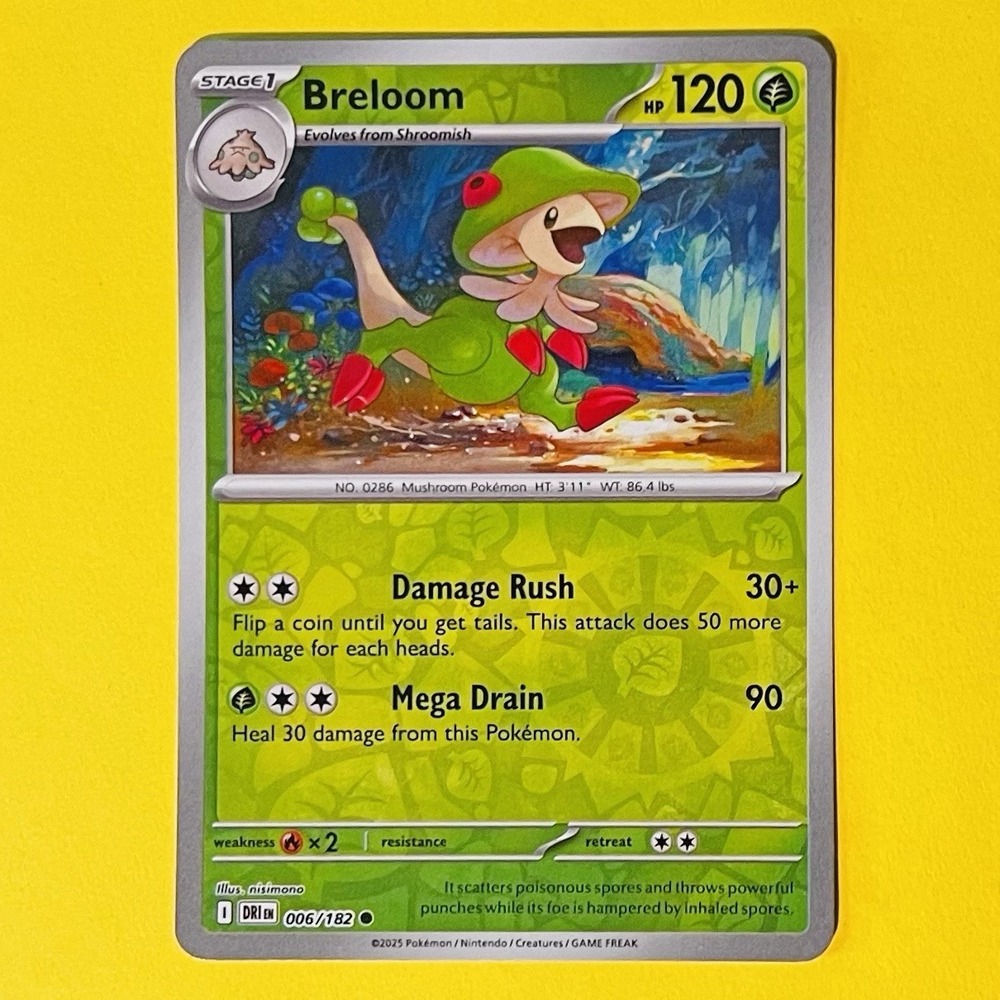Breloom Reverse Holo Common SV10: Destined Rivals 006/182 NM
